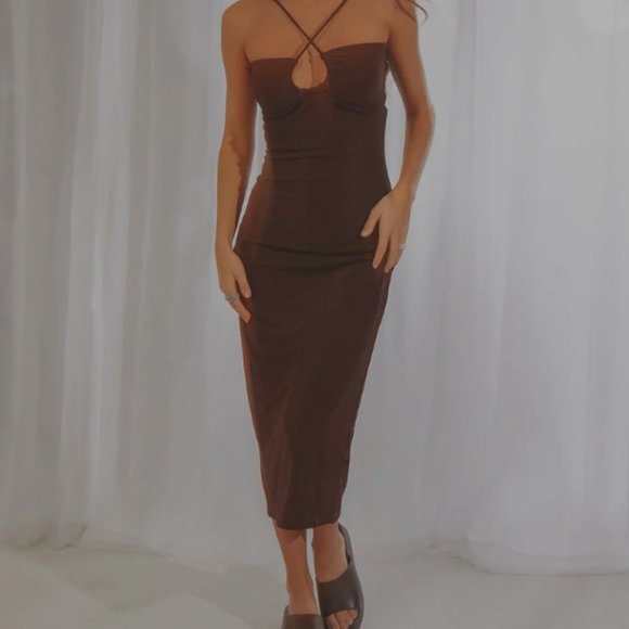 Peppermayo Dresses & Skirts - Peppermayo - Your Revolution Midi Dress - Chocolate  / AU 6